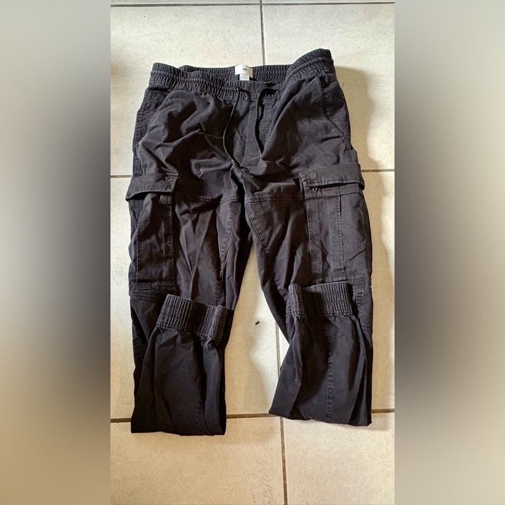 H&M Black Cargo Jogger Pants Men's Medium Streetwear Utility
